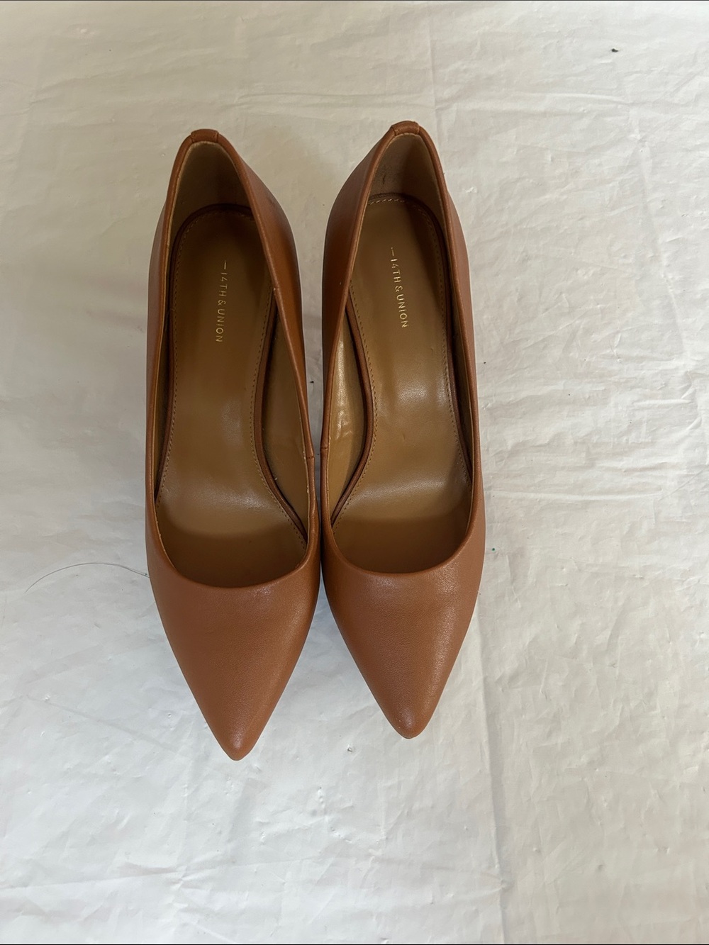 14th & Union Tan Pointed-Toe Pumps - Picture 7 of 8